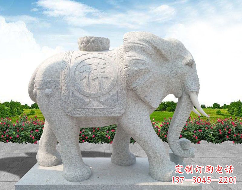 湖州精美大理石大象雕塑