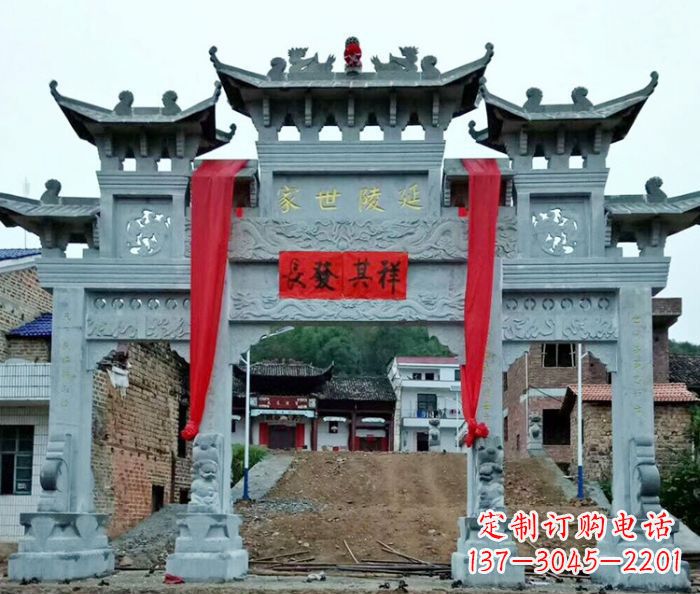 湖州精美大理石牌坊雕塑