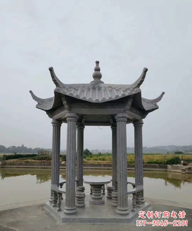 湖州大理石凉亭石雕塑,优雅经典无双