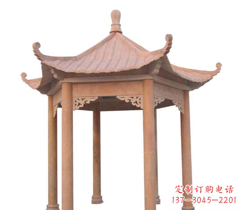湖州大理石六角凉亭雕塑
