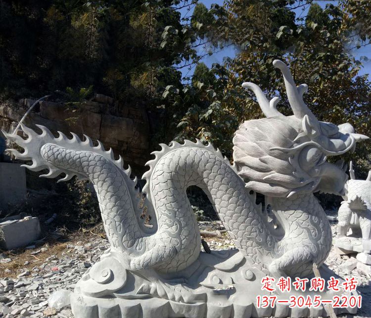 湖州精美大理石龙雕塑
