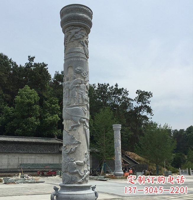 湖州大理石龙柱雕塑