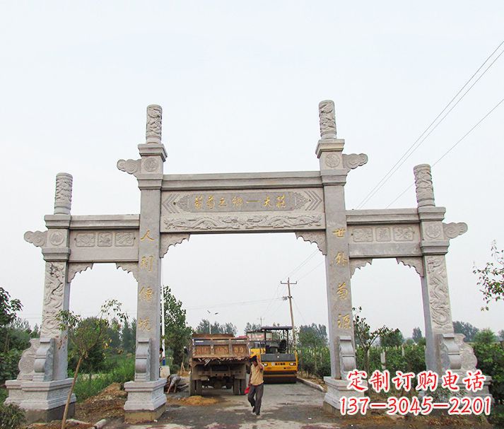 湖州大理石牌坊石雕,艺术精髓永不凋零