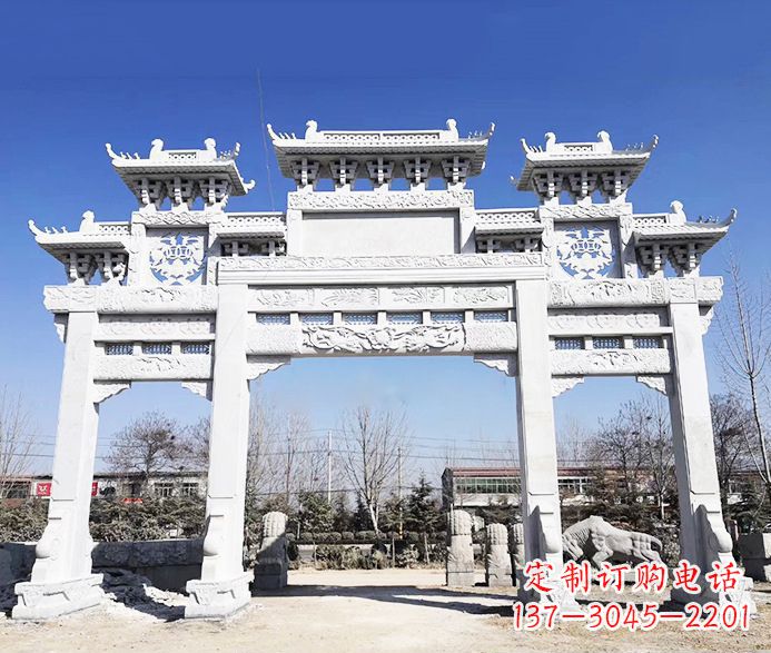 湖州大理石牌坊石雕定制