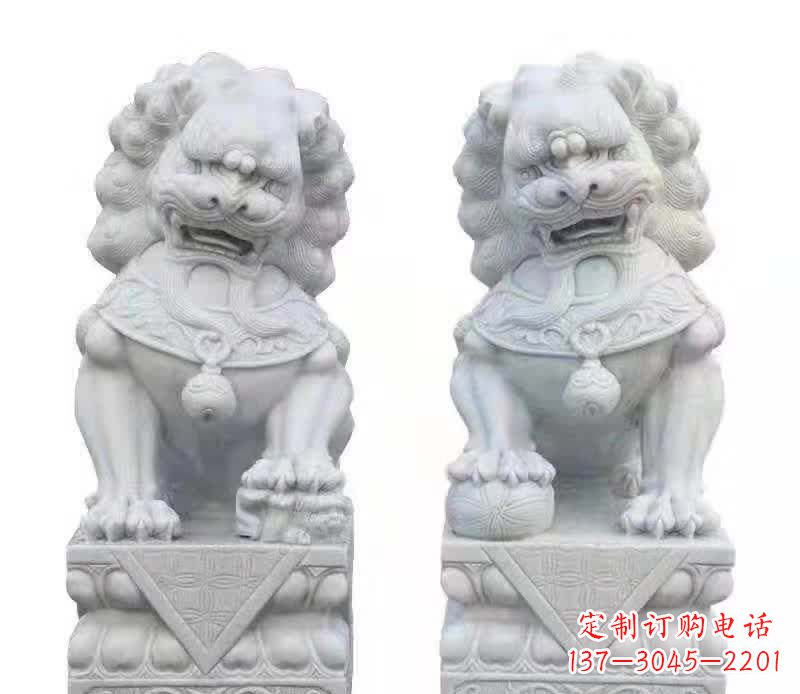湖州大理石狮子雕塑震撼视觉、传承文化