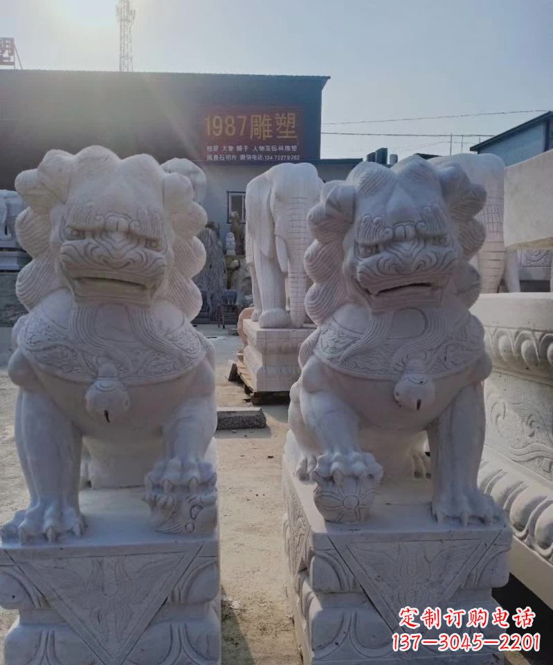 湖州大理石狮子雕塑,象征威严