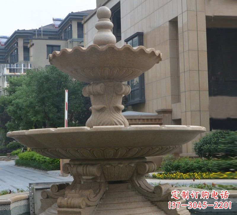 湖州简约双层大理石喷泉雕塑