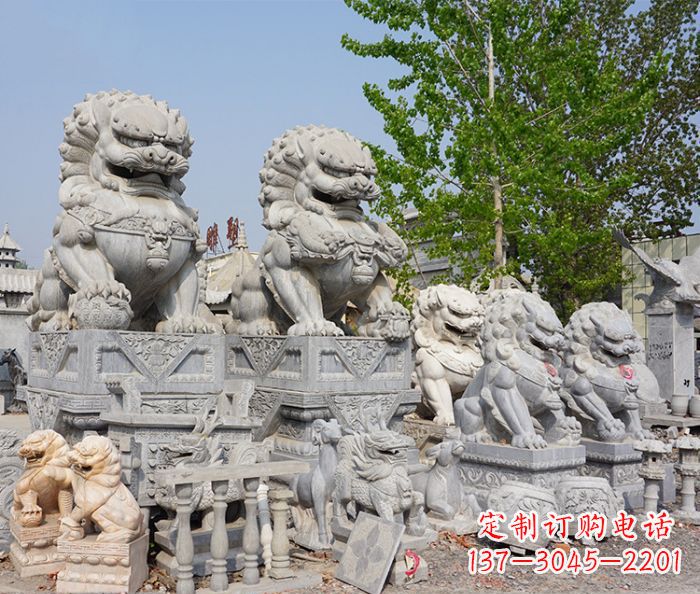 湖州大理石寺庙石狮子 (2)