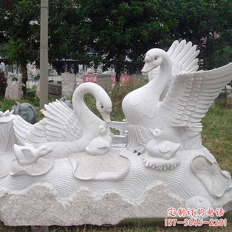 湖州大理石天鹅精美雕塑