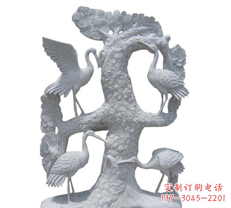 湖州精美大理石松树雕塑