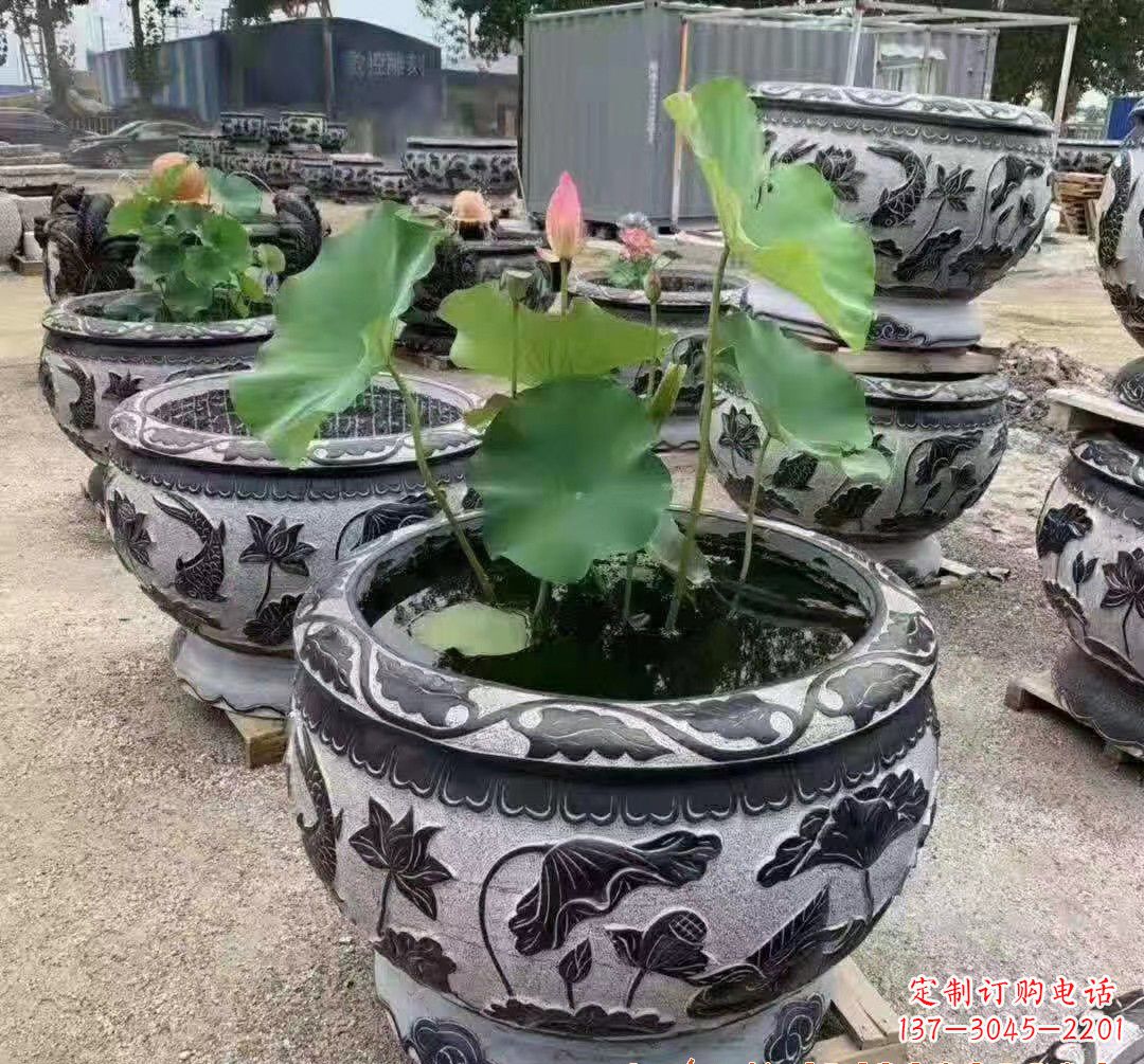 湖州精美大理石鱼缸雕塑