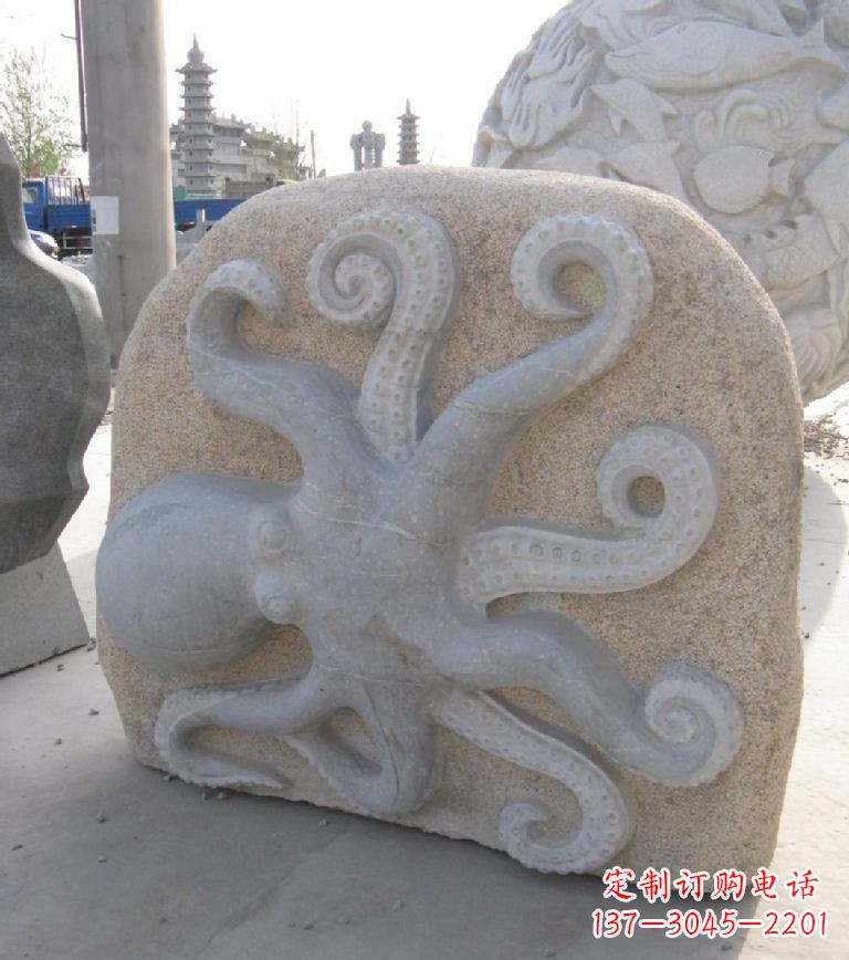 湖州精美大理石章鱼雕塑