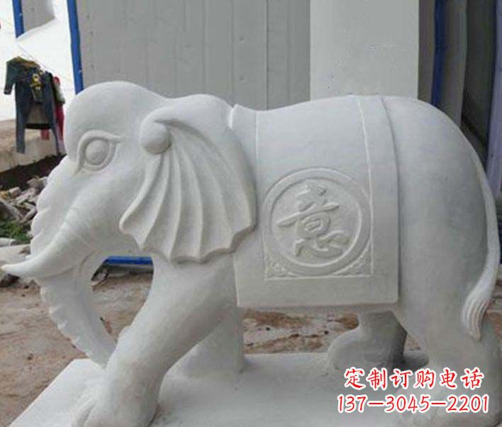 湖州传承财富祝福,大理石招财大象雕塑