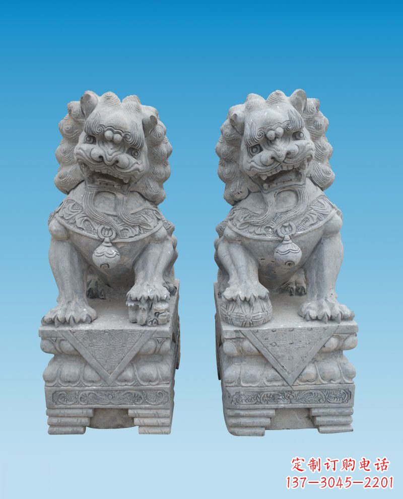 湖州精致雕刻的大理石狮子雕塑