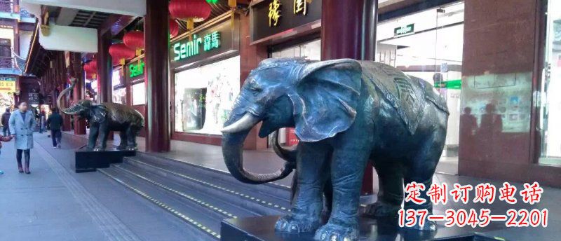 湖州大象铜雕企业门口动物雕塑