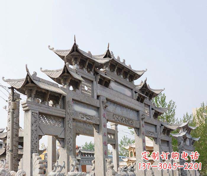 湖州特大型五门石雕牌楼