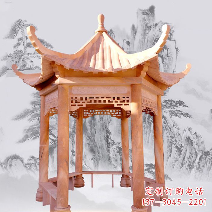 湖州优雅大理石雕刻凉亭