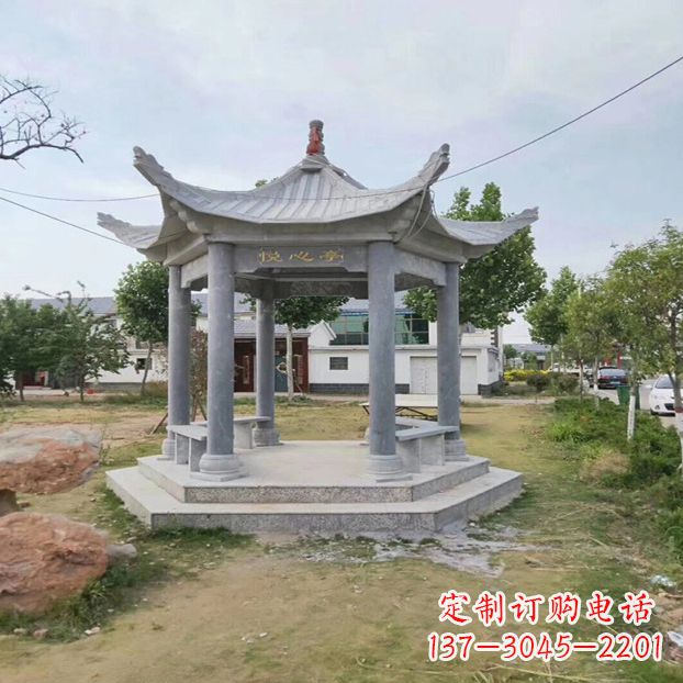 湖州中领雕塑 | 六角石凉亭公园雕塑