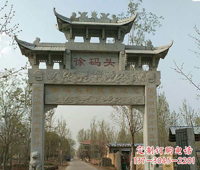 湖州精美纯手工大理石牌坊雕塑