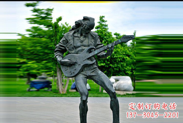 湖州铜雕吉他景观雕塑