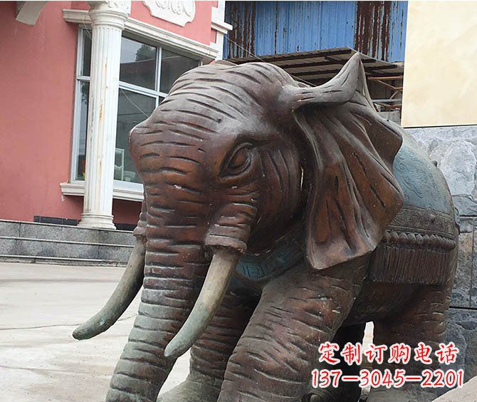湖州动物大象公园铜雕摆件