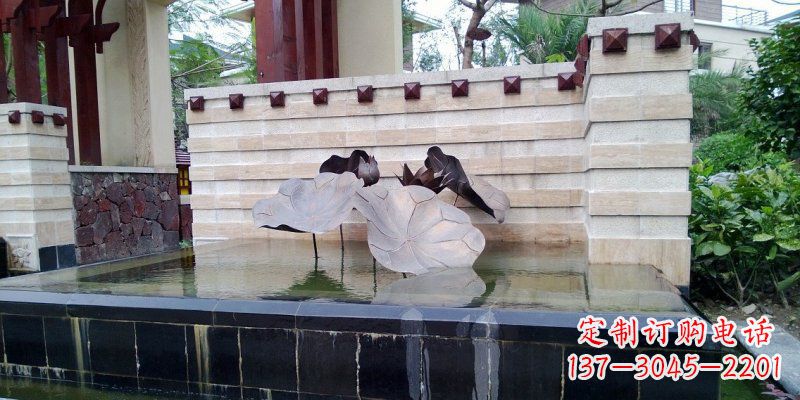湖州锻铜荷叶雕塑