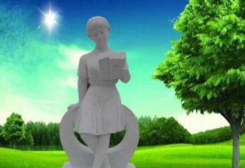 湖州精致大理石“看书女孩”雕塑