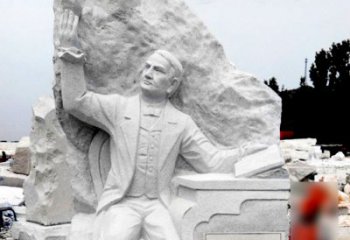 湖州大理石石刻爱迪生浮雕校园著名人物雕塑