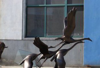 湖州大雁飞翔铸铜雕塑