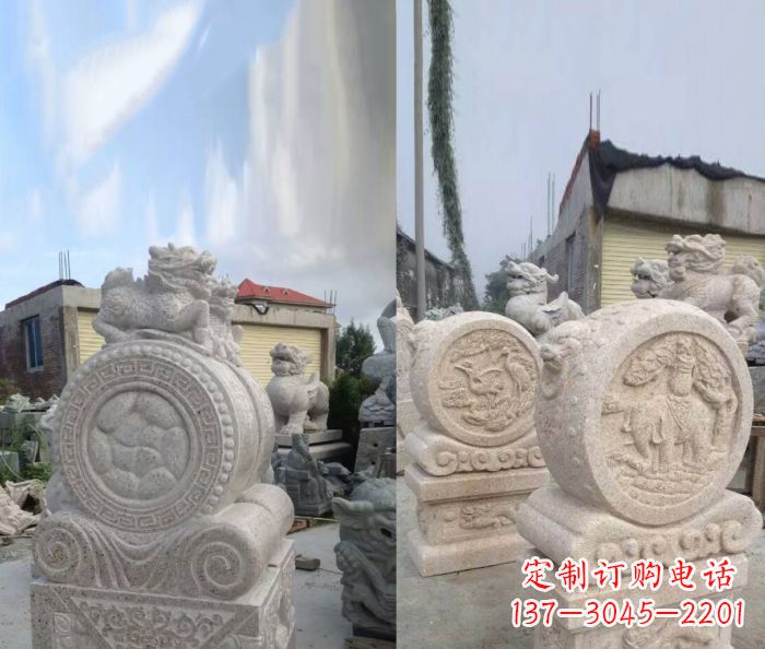 湖州仿古抱鼓石门墩雕塑