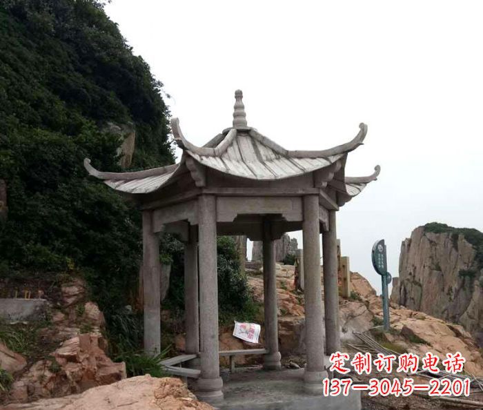 湖州风格独特的仿古凉亭石雕
