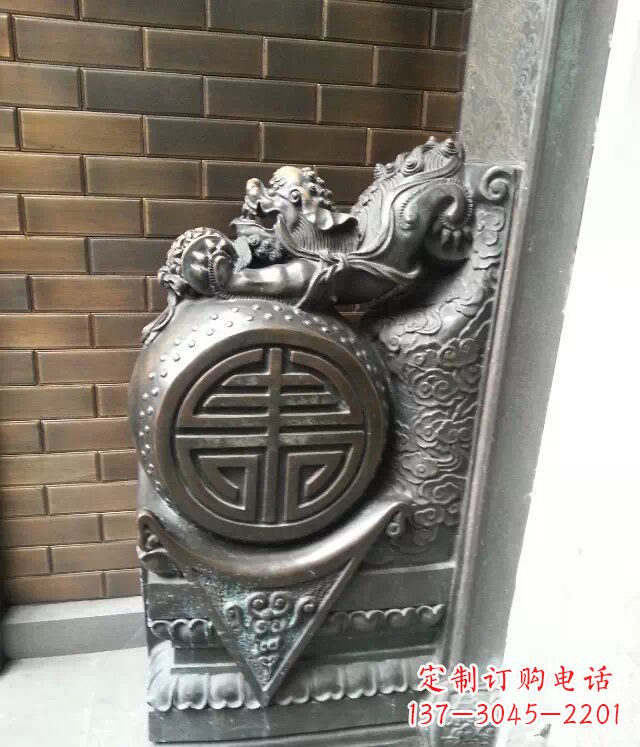 湖州精美仿古门墩铜雕