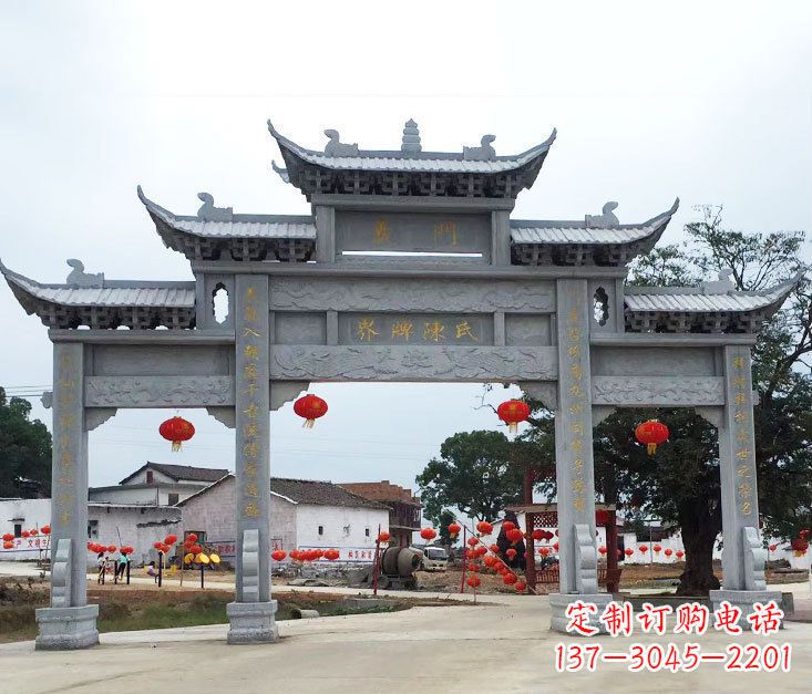 湖州精美仿古牌坊石雕