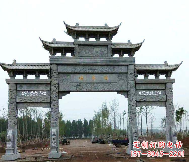 湖州精美石雕牌坊雕塑