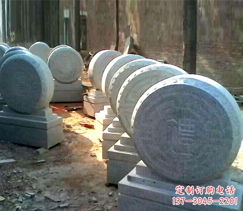 湖州仿古石门墩招财抱鼓石雕