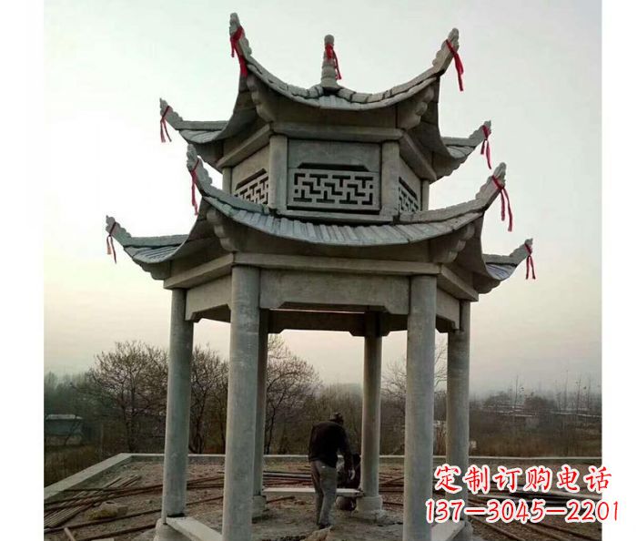 湖州仿古双层石雕凉亭