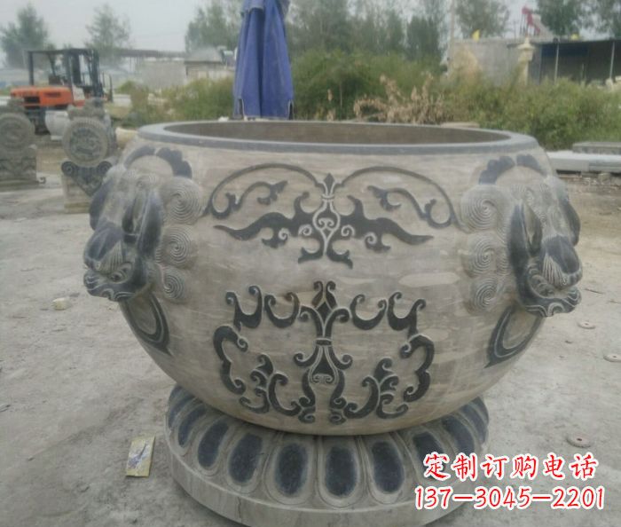 湖州仿古圆形水缸石雕