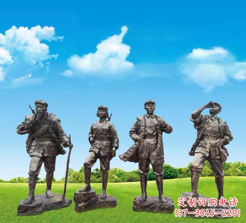 湖州公园八路军战士铜雕