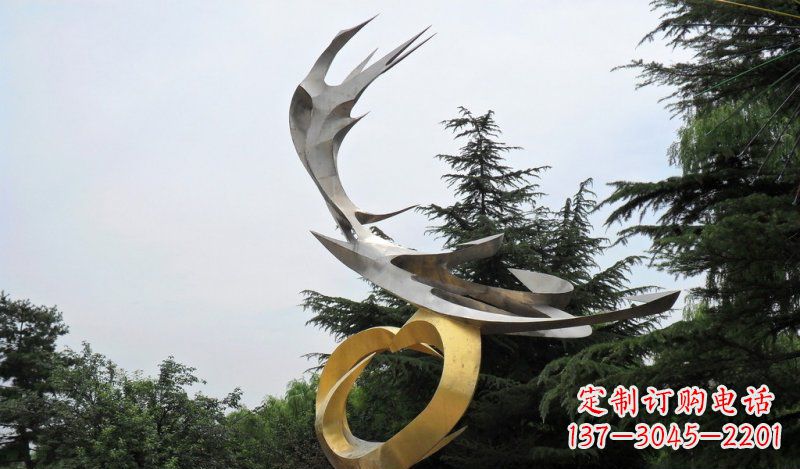 湖州精美雕刻石膏抽象凤凰雕塑
