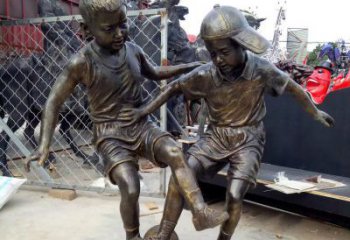 湖州闪耀运动，创意足球铜雕