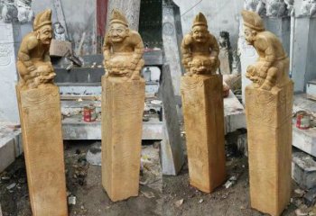 湖州经典仿古拴马桩雕塑