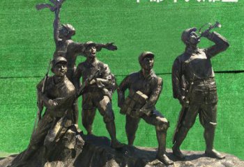 湖州革命军人抗战纪念铜雕塑—缅怀抗战英雄