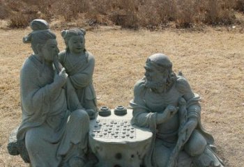 湖州公园八仙下棋小品铜雕