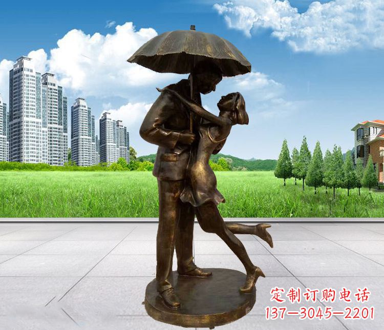 湖州情侣铜雕,浪漫定制
