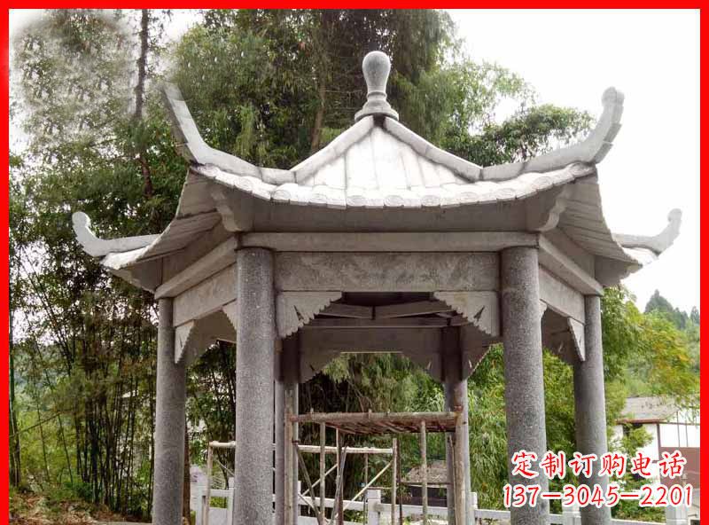 湖州复古公园石凉亭雕塑