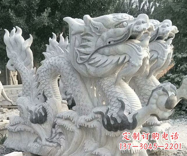 湖州优雅古典大理石生肖龙雕塑