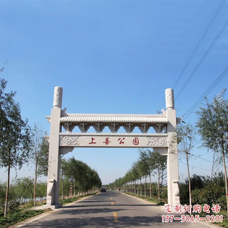 湖州精美石牌坊雕塑——打造公园独特风格