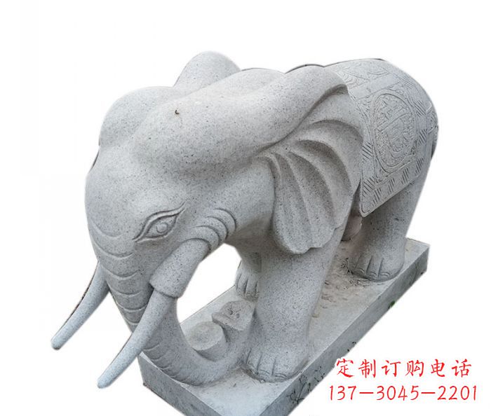 湖州精美绝伦的大象大理石雕塑