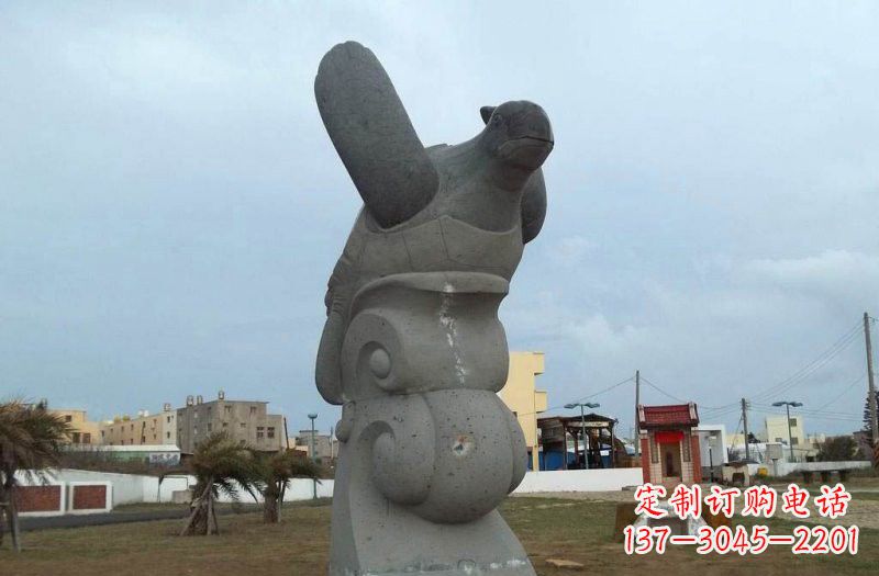湖州公园动物海龟石雕