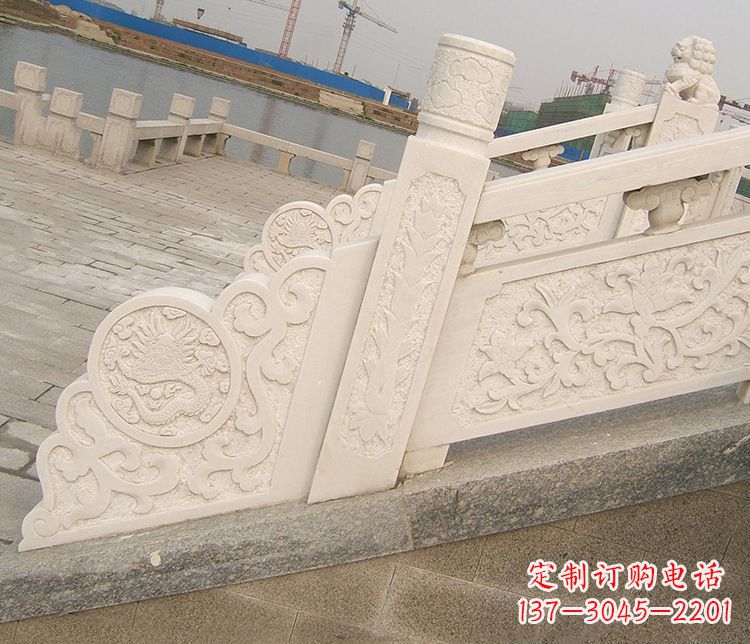 湖州汉白玉精美园林栏板雕塑